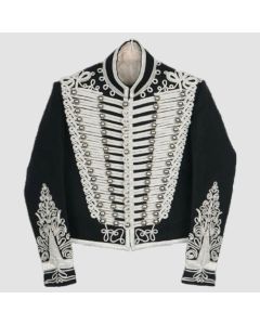Wool Men's Black Napoleonic Hussar Jacket Uniform Military Style Tunic Pelisse Jimmy Hendrix Jacket