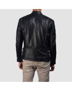 Hank Black Leather Biker Jacket