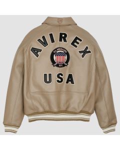 Men’s Avirex Leather Bomber Jacket – Classic American Flight Jacket- Jacket Tailor