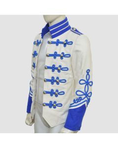 New Ladies Uniform Off White Royal Blue Braid Hussar Jacket - Jacket Tailor