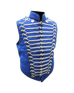 Blue Waistcoat Military Silver Button | Jacket Tailor