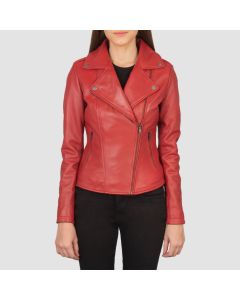 Flashback Red Leather Biker Jacket