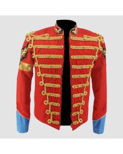 Rare MJ Michael Jackson Red Retro England Military Jacket - Jacket Tailor