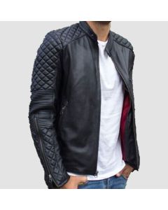 Café Racer Black Biker Leather Jacket Men's Motorcycle Genuine Leather