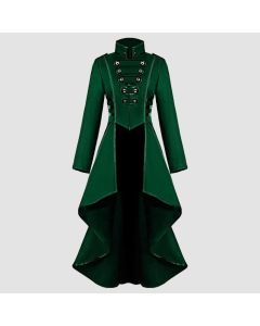 Women Gothic Steampunk Button Corset Costume Coat Tailcoat Jacket Overcoat