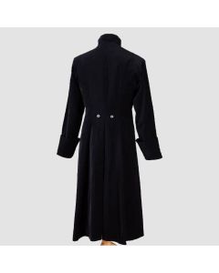 Men Black Admiral Black Gothic Highwayman Coat Military Gothic Wool Coat