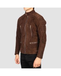 Damian Mocha Suede Biker Jacket