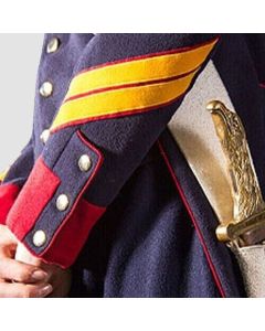 New French Napoleonic Navy Blue Line Artillery 1806 Wool Men Coat