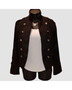 Black Womens Military Style Jacket AlyciaMikay  -  Jacket Tailor 