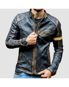 Cafe Racer 2022 Vintage Biker Leather Jacket