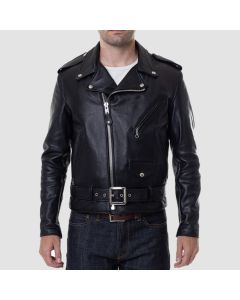 Mens Motorcycle Black Leather Jacket