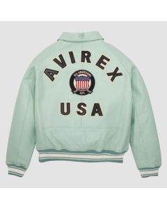 Men's Avirex Seafoam Bomber American Flight Jacket