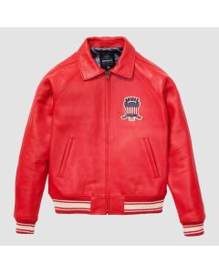Men’s Iconic Avirex Bomber Red Jacket