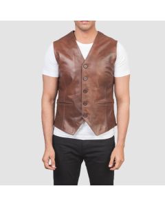 Auden Brown Leather Vest