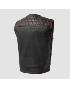 Hornet Men's Club Style Leather Vest - Red