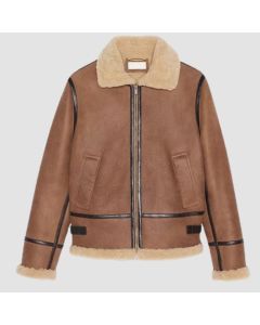 Anderson Light Brown Aviator Shearling Jacket