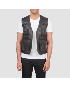 Safari Brown Leather Vest