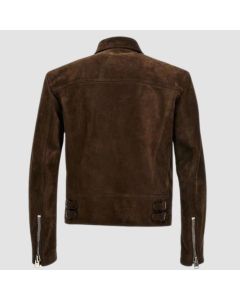 Men's Brown Suede Nail Casual Jackets, Parka