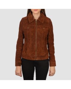 Suzy Brown Suede Trucker Jacket