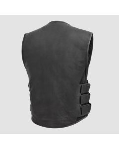 Commando Men's Leather Swat Style Motorcycle Vest