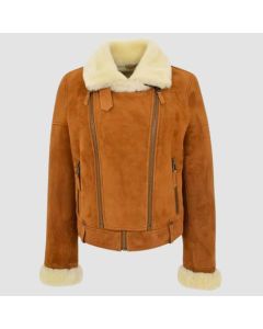 Women's Genuine Sheepskin Shearling Leather Jacket