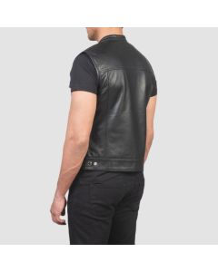 Atlas Moto Black Leather Vest