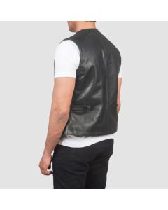 Auden Black Leather Vest