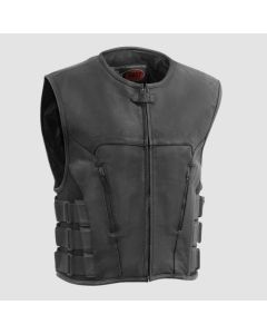 Commando Men's Leather Swat Style Motorcycle Vest