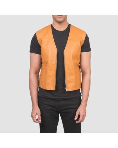 Brandon Tan Brown Leather Vest