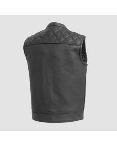 Downside Men's Motorcycle Leather Vest - Black