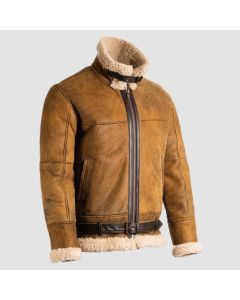 B3 Shearling Brown Mens Aviator Jacket