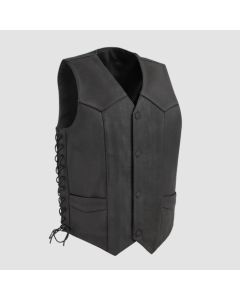 Deadwood Men's Motorcycle Western Style Leather Vest