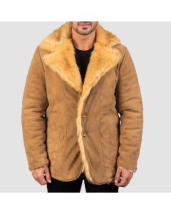 Furlong Beige Suede Leather Coat