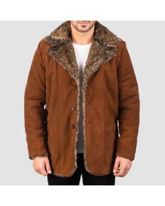 Furlong Brown Suede Leather Coat