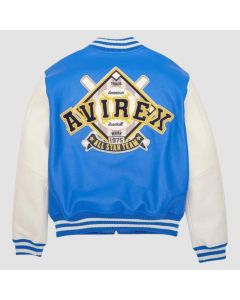 Leather Jacket Blue & White Color Baseball Jacket Classic USA Jacket In 100% Original Leather Fashion Jacket Gift For Him Gift For Her