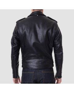 Mens Motorcycle Black Leather Jacket