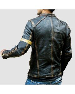 Cafe Racer 2022 Vintage Biker Leather Jacket