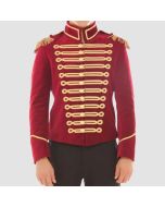 Persian Red Velvet Military Style Jacket