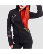 Cupcake Cult Black Cat Zip Hoodie Black