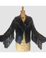 Cowgirl Fringe Deerskin Leather Coat Jacket Soft Leather - Jacket Tailor