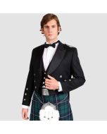 PRINCE CHARLIE JACKET, 100% BLACK BARATHEA WOOL - IMPORTED - Jacket Tailor