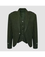 Olive Green Tweed Kilt Jacket With Vest - Jacket Tailor