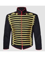 Men's Napoleonic John smith Gold Embroidery Black Military Jacket - Jacket Tailor