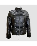 Men's Classic Military Parade Style Black Napa Leather Jacket - Jacket Tailor