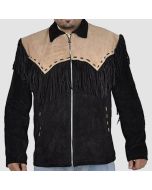 Men Cowboy Leather Jacket Western Native American Style - Jacket Tailor