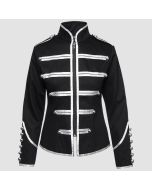 Black Zip Up Jacket Banned Military Drummer Parade Jacket - Jacket Tailor