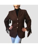 Women's Vintage Fringe Wool Jacket and statement blazer - Jacket Tailor