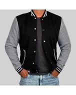 Varsity Baseball Men Bomber Jackets With Grey Sleeves - Jacket Tailor