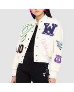Leather sleeve chenille embroidery college  varsity jacket - Jacket Tailor