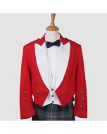 RED Prince Charlie Jacket & white Waistcoat - Jacket Tailor
